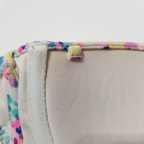 Victoria's Secret bikini top 32C strapless bandeau colorful floral ruched beach - Picture 12 of 14